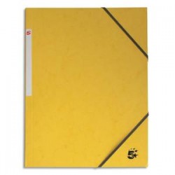 5 ETOILES Chemise simple à élastique en carte lustrée 5/10eme 390g. Coloris jaune. Dimensions 24x32cm