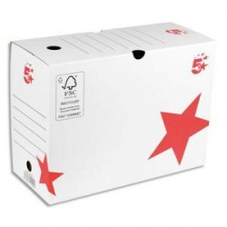 5 ETOILES Boîte archives dos 20 cm. Montage automatique. Carton blanc.