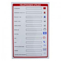 VIS PANNEAU NUMERO TEL UTILES PNUR300S