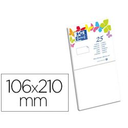 Carte oxford vélin 106x210mm 2 40g coloris blanc étui 25u