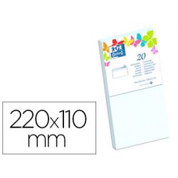 Enveloppe oxford vélin 110x220mm 120g coloris blanc étui 20 unités