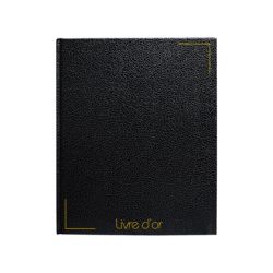 Livre d'or sign simil cuir 205x260mm 128f aspect croco papier crème ligné coloris noir