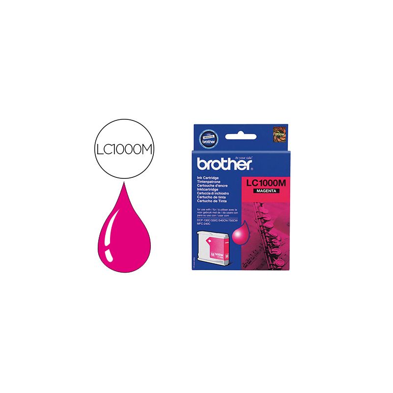 Cartouche brother jet d'encre LC1000M couleur magenta 400p