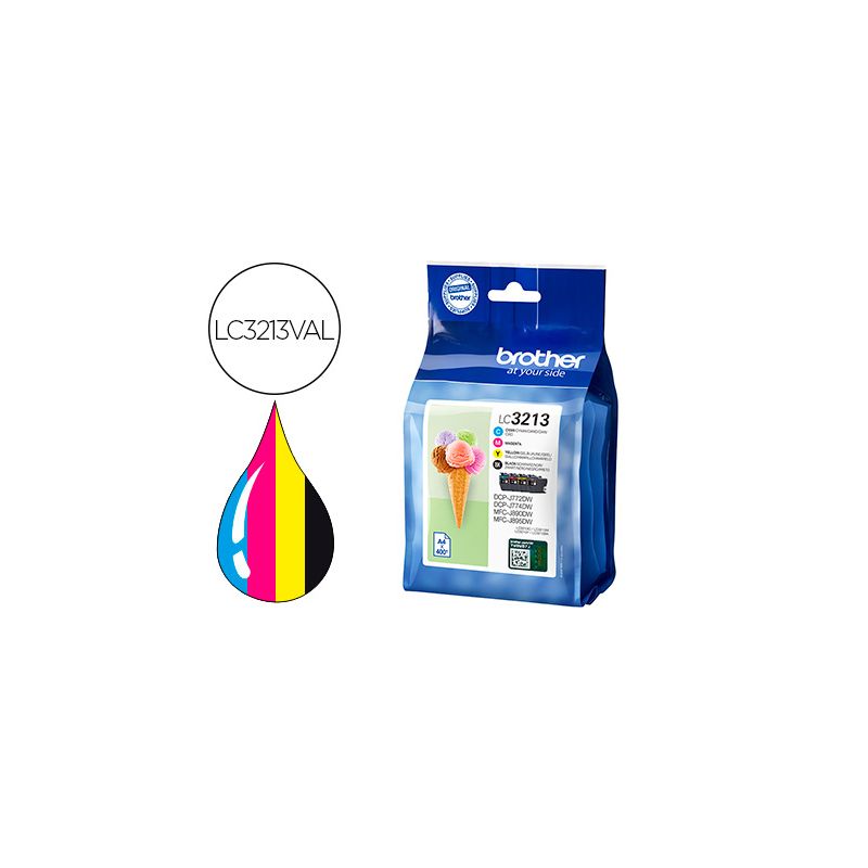 Cartouche brother jet d'encre LC3213VAL 4 couleurs