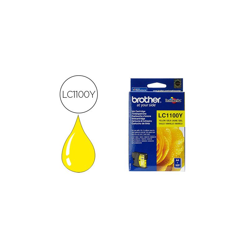 BROTHER cartouche Jet d'encre Jaune LC1100Y