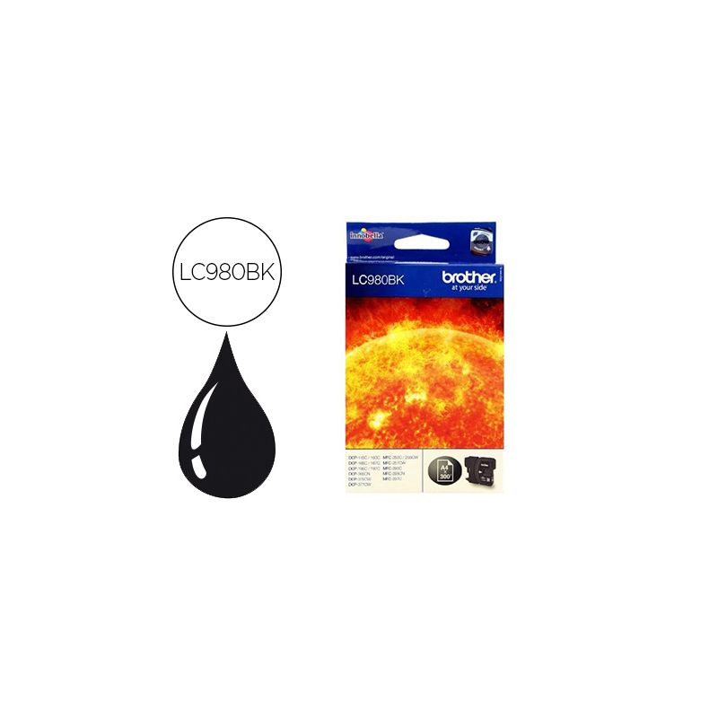 BROTHER Cartouche Jet d'encre Noire LC980BK