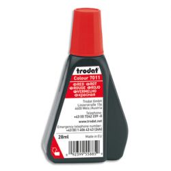 TRODAT Encre à tampon sans huile pour recharger tampons encreurs. Flacon de 28ml Rouge