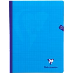 Cahier brochure cousue Mimesys 24x32cm 192 pages grands carreaux couverture polypropylène Bleu