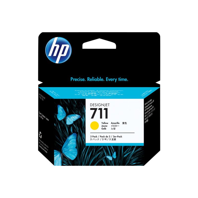 HP 711 original cartouche d encre jaune capacité standard pack de 3