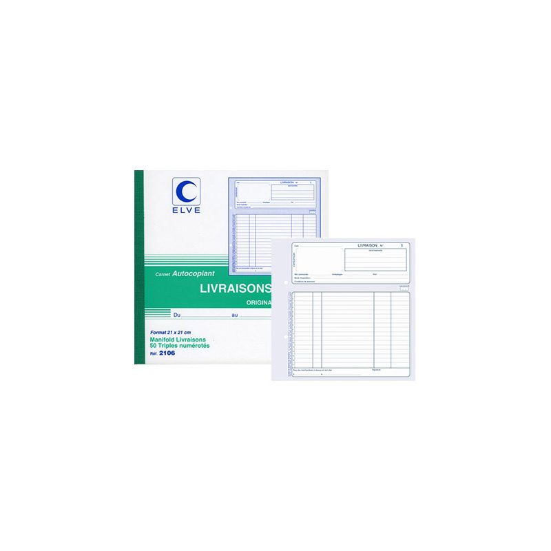 Manifold elve autocopiant 210x 210mm foliotage 50 triplis livraisons