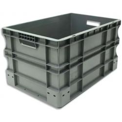  VISO Bac de rangement Gris en polypropylène, gerbable, charge 40 kg - Dimensions : L60 x l40 x H33 cm