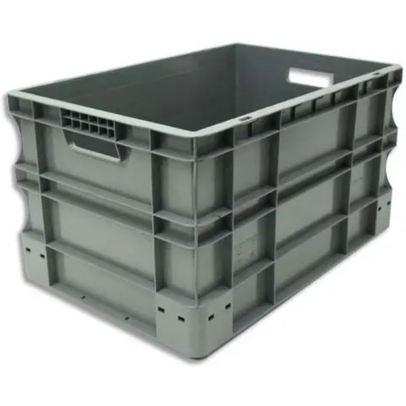  VISO Bac de rangement Gris en polypropylène, gerbable, charge 40 kg - Dimensions : L60 x l40 x H33 cm