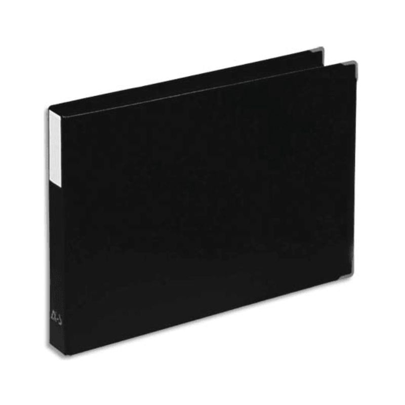 ARIANEX Classeur format A3 à l'italienne à 4 anneaux en D en balacron Noir