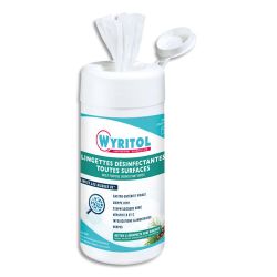 WYRITOL Boîte de 120 Lingettes nettoyantes, désinfectantes objets et surfaces parfum frais mentholé