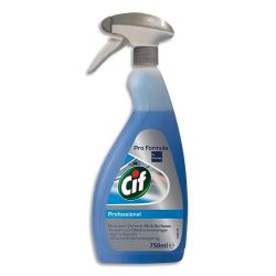 CIF PROFESSIONAL Spray 750 ml Nettoyant vitres et multi-surfaces sans parfum