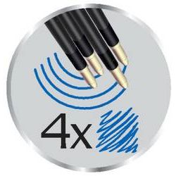 BIC Stylo bille 4 couleurs sur socle coloris Noir Encre Bleu