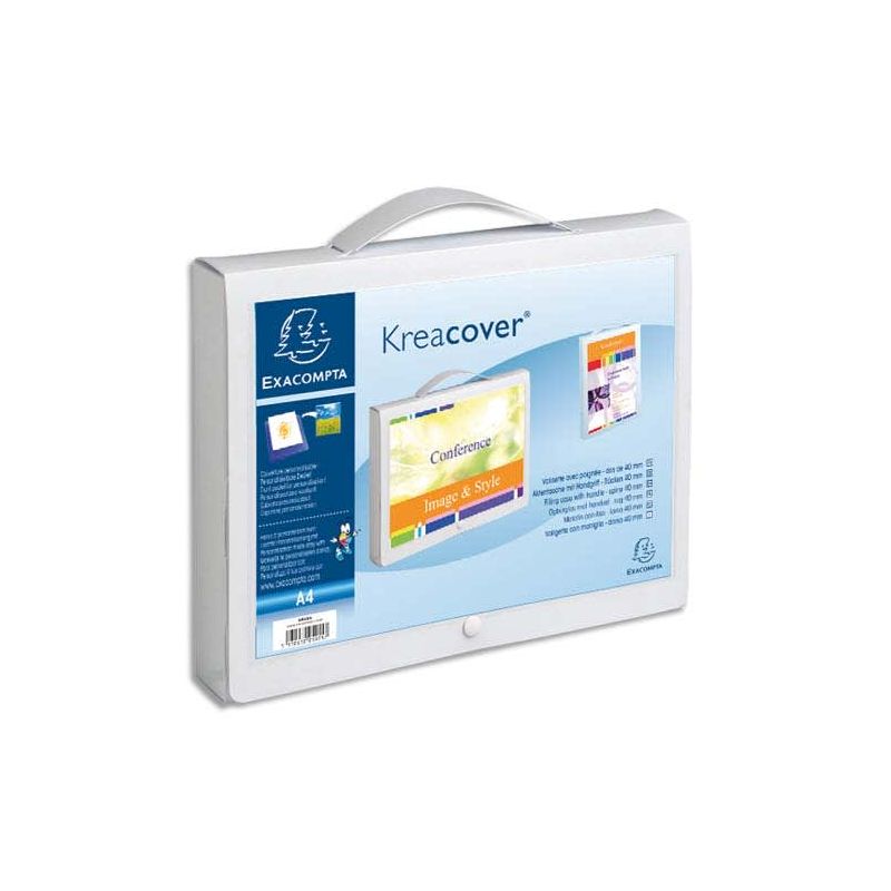 EXACOMPTA Boîte-valisette de classement personnalisable Blanc