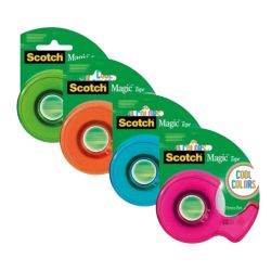 SCOTCH Dévidoir Cool color rubans Magic™ invisible 19 mm x 19 m