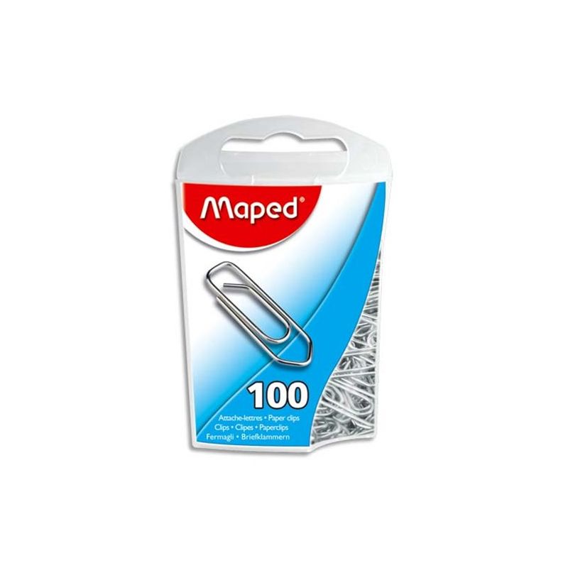 MAPED Boîte de 100 trombones en acier galvanisé 25mm