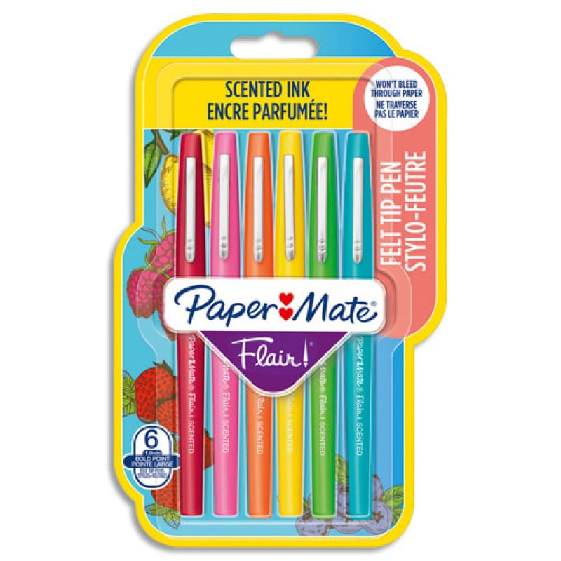 PAPERMATE Blister de 6 feutres Flair Senteur assortis