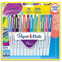 PAPERMATE Blister de 12 feutres Flair Bold assortis