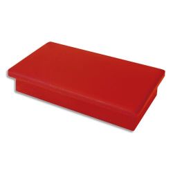 Plaquette de 7 aimants rectangulaires Rouge 1,2 x 2,5 cm