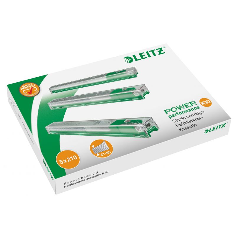 LEITZ Boîte de 5 recharges 210 agrafes 26/10 Vert