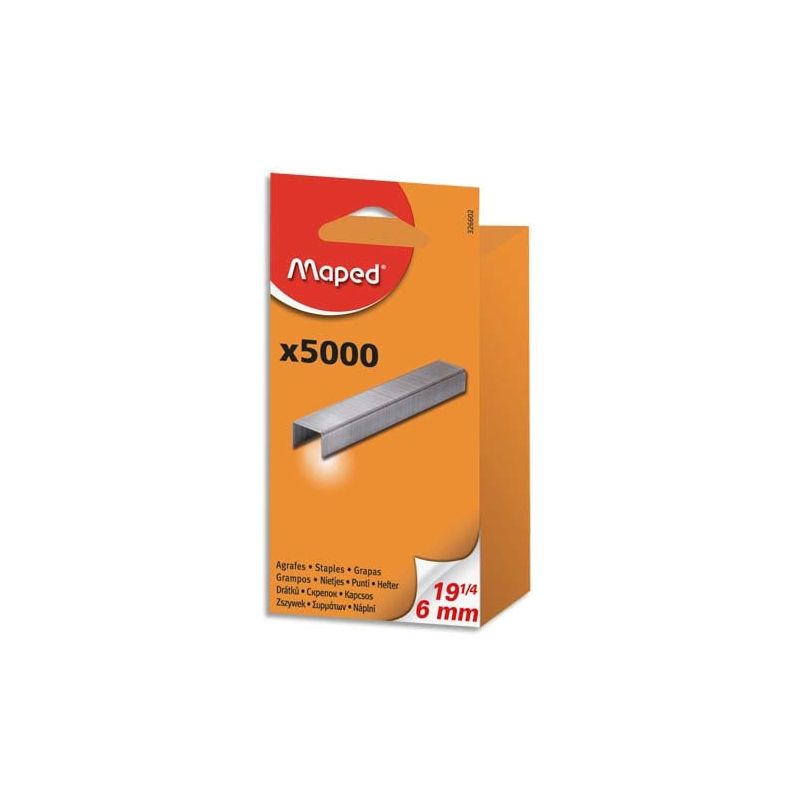 MAPED Boîte de 5000 agrafes SP 19-1/4 galvanisé