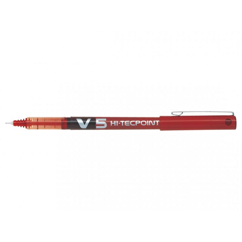 PILOT V5 Stylo Roller pointe tubulaire Encre liquide Rouge