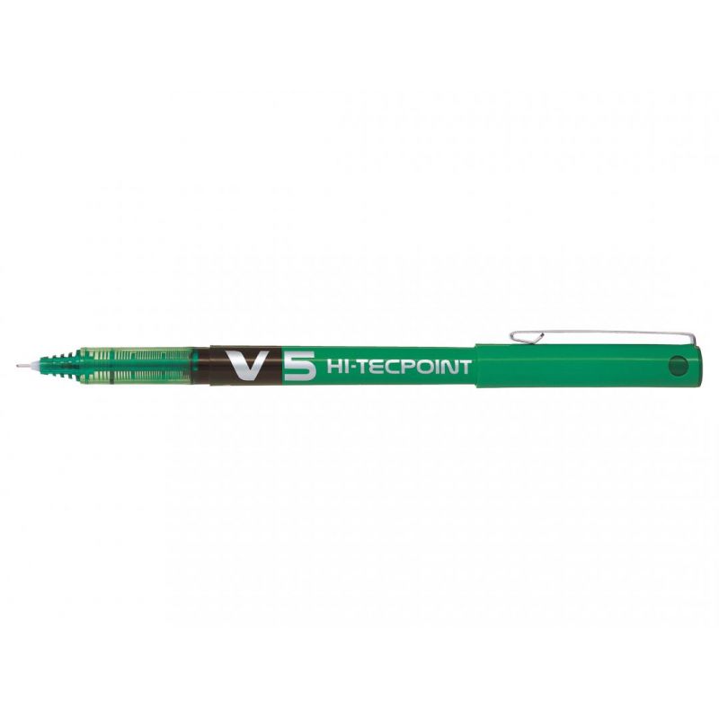PILOT V5 Stylo Roller pointe tubulaire Encre liquide Verte