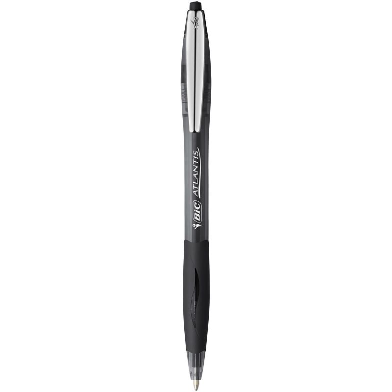 BIC ATLANTIS SOFT Stylo Bille rétractable et rechargeable pointe moyenne Encre Noire