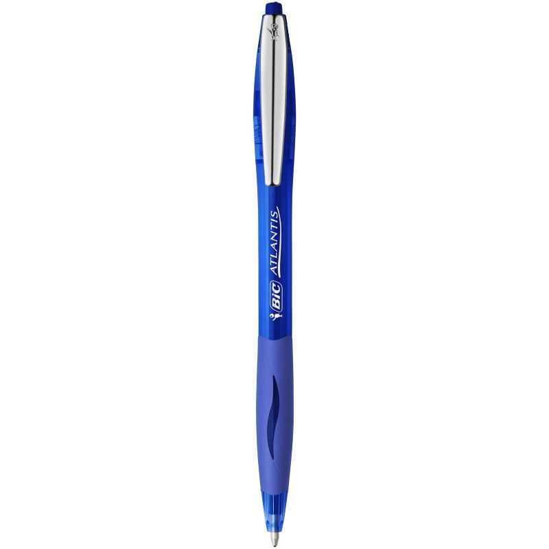 BIC ATLANTIS SOFT Stylo Bille rétractable et rechargeable Pointe moyenne Encre Bleue