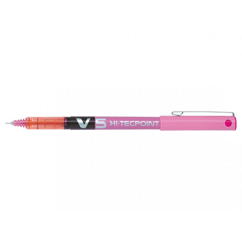 PILOT V5 Stylo Roller pointe tubulaire Encre liquide Rose
