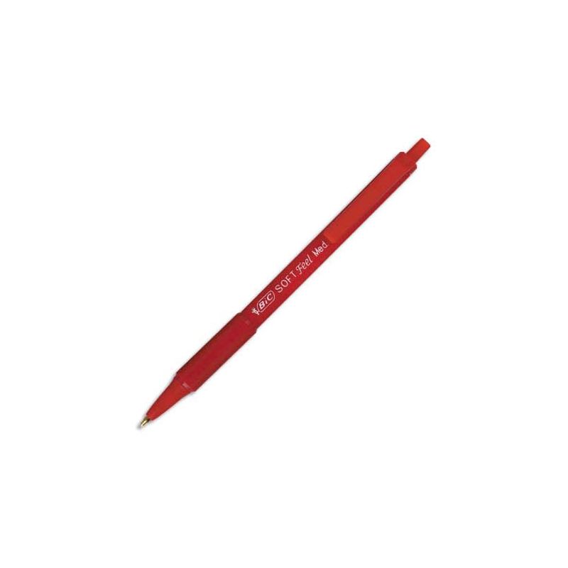 BIC SOFT FEEL CLIC Stylo à bille pointe moyenne rétractable encre Rouge