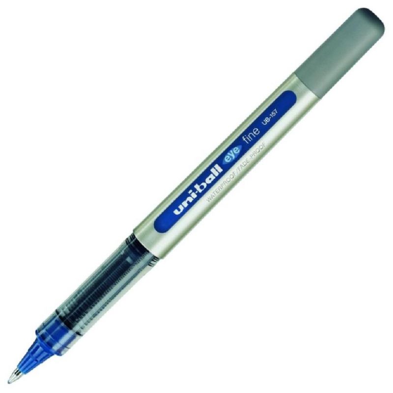 UNI-BALL EYE Stylo Roller pointe métal fine encre liquide Bleue
