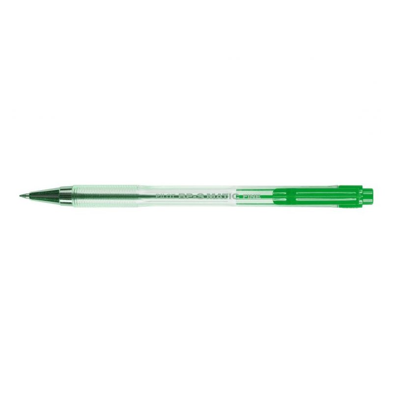 PILOT BPS-MATIC Stylo bille rechargeable pointe fine rétractable encre Verte