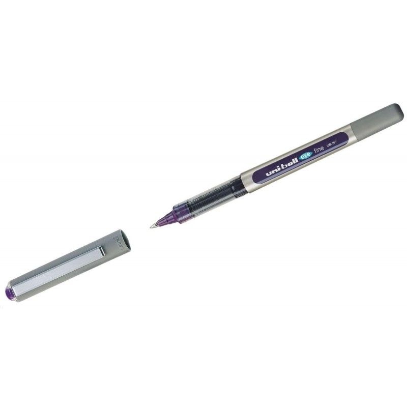 UNI-BALL EYE Stylo Roller pointe métal fine encre liquide Violet