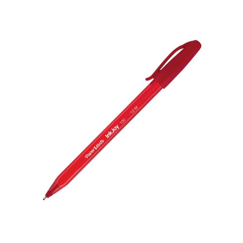 PAPERMATE INKJOY Stylo bille à capuchon pointe moyenne Encre Rouge