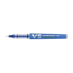 PILOT V5 HI-TECPOINT Stylo roller rechargeable pointe tubulaire Encre liquide Bleue