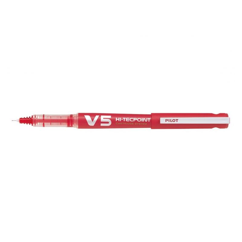 PILOT V5 HI-TECPOINT Stylo roller rechargeable pointe tubulaire Encre liquide Rouge