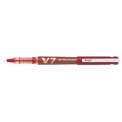 PILOT V7 HI-TECPOINT Stylo roller rechargeable pointe tubulaire Encre liquide Rouge