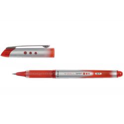 PILOT V-BALL GRIP Stylo roller pointe métal 0,5 mm encre liquide Rouge