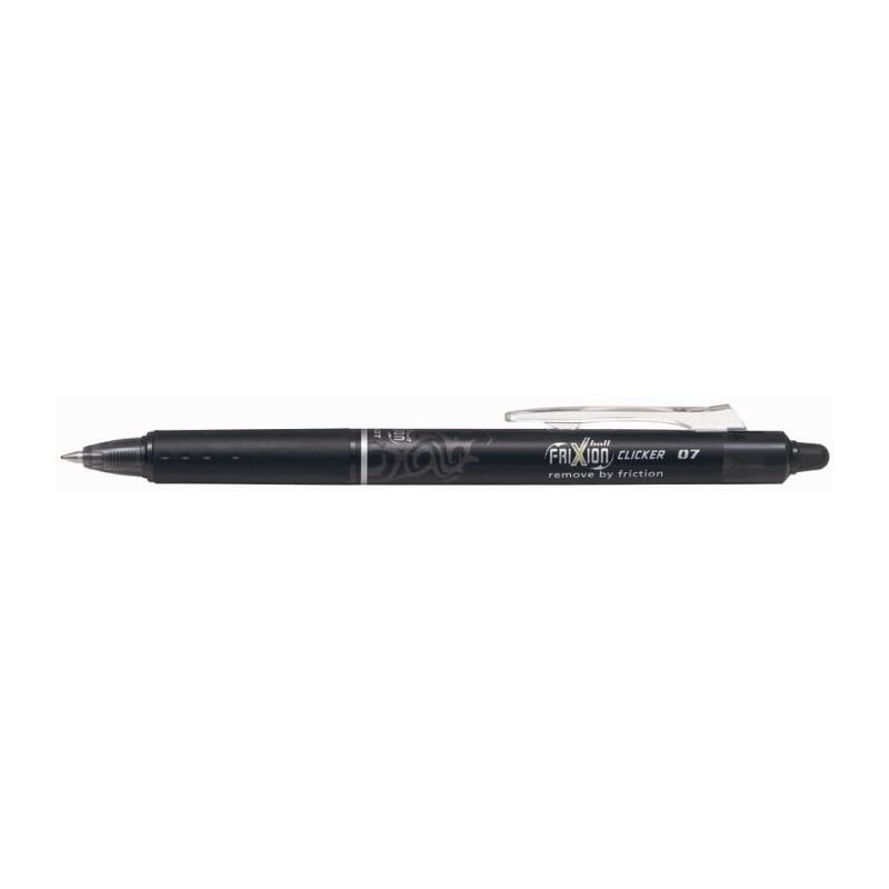 PILOT FRIXION CLICKER 07 Stylo Roller rétractable pointe moyenne Encre Noir