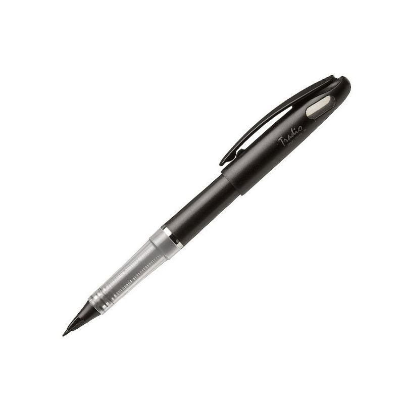 PENTEL TRADIO Stylo feutre à plume rechargeable encre liquide Noire corps Noir mat