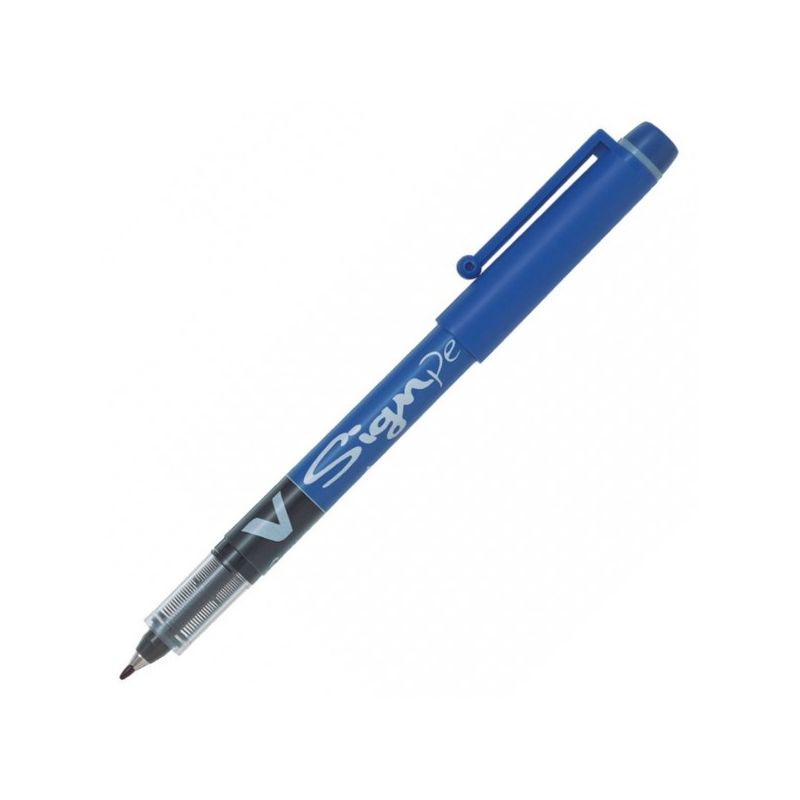 PILOT V-SIGN PEN Stylo-feutre pointe en nylon largeur de trait 0,6 mm Encre liquide Bleue