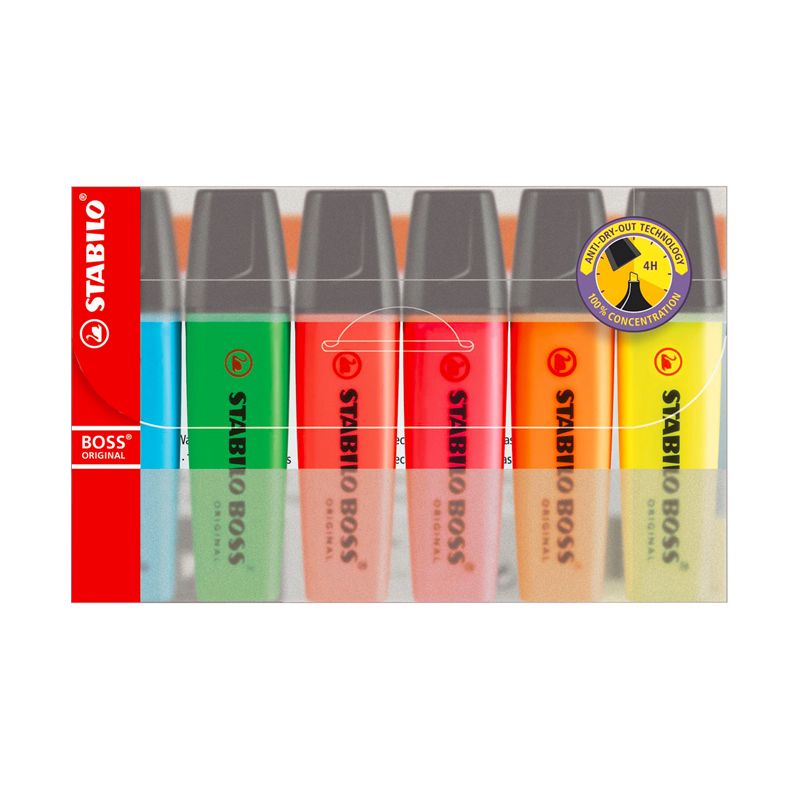 STABILO BOSS Pochette de 6 surligneurs assortis