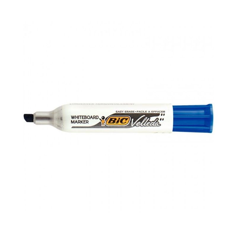 BIC VELLEDA 1781 Marqueur effaçable à sec pointe biseau Encre Bleu