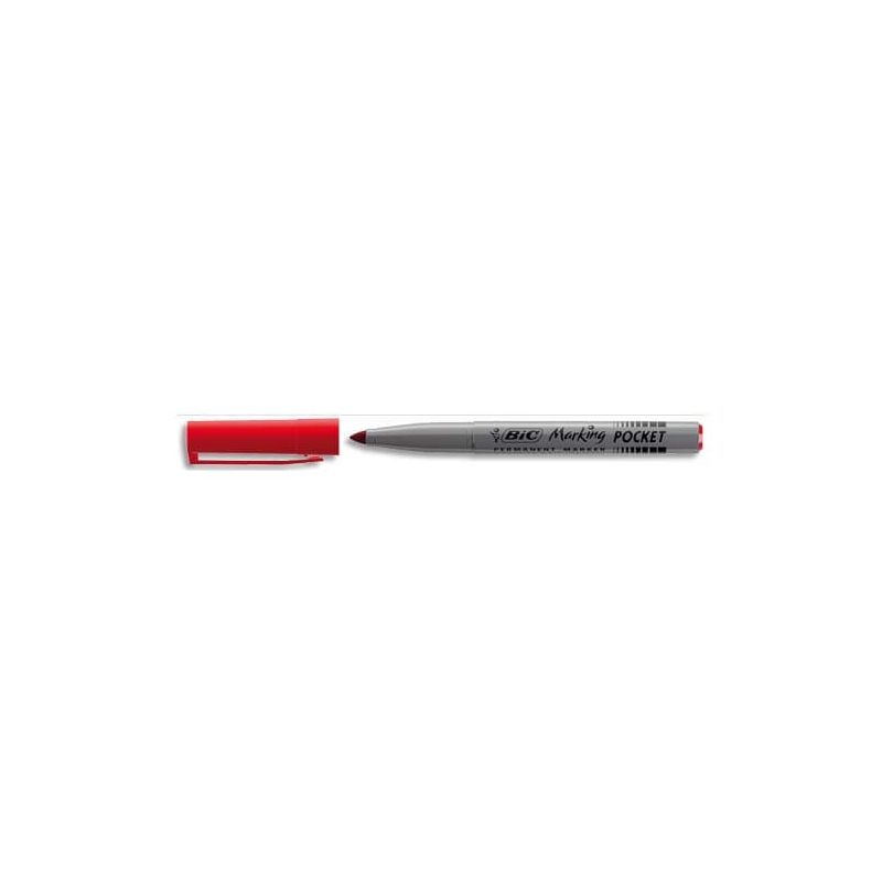BIC Marqueur permanent pointe fine ogive Encre à base d'alcool Rouge