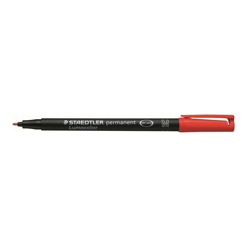 STAEDTLER LUMOCOLOR Feutre pointe moyenne encre permanente Rouge
