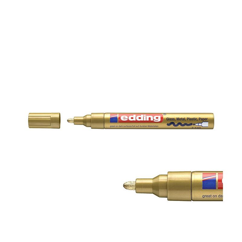EDDING Marqueur peinture Pointe moyenne encre permanente laquée or